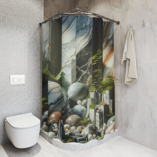 Nature-Inspired Shower Curtains, Elegant Bathroom Décor, Marble Design, Home Spa Vibe, Unique Gift for Holidays