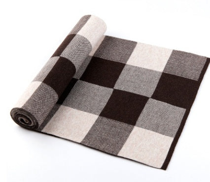 Men's Wool Plaid Scarf