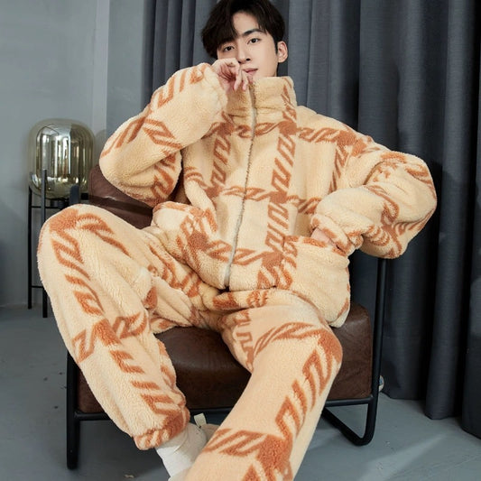 Men's Zipper Pajamas Thickened
