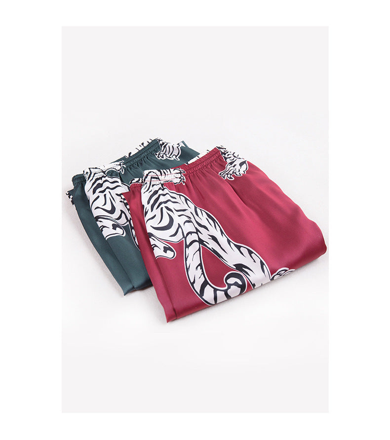 Men's Printed Silk Sleepwear Bottoms