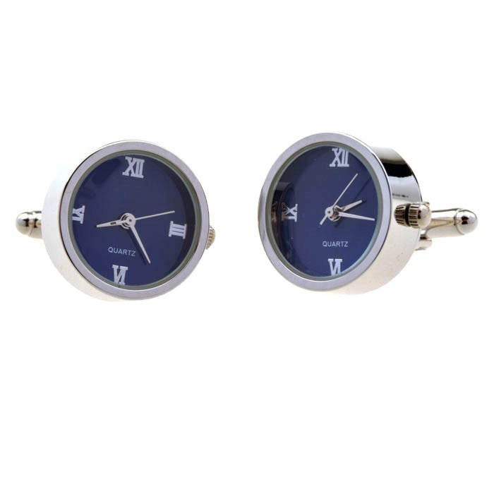 Stainless Steel Quartz Clock Cuff Links