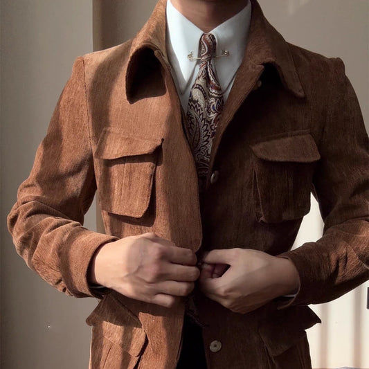Men's Retro Brushed Warm Mid-length Coat