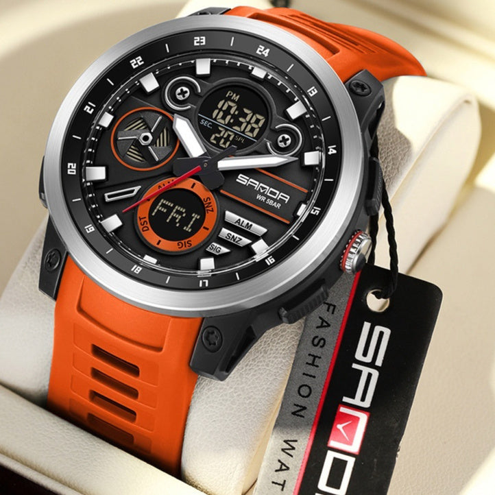 Sports Trend Multifunctional Waterproof Alarm Clock Reminder Electronic Watch For Men