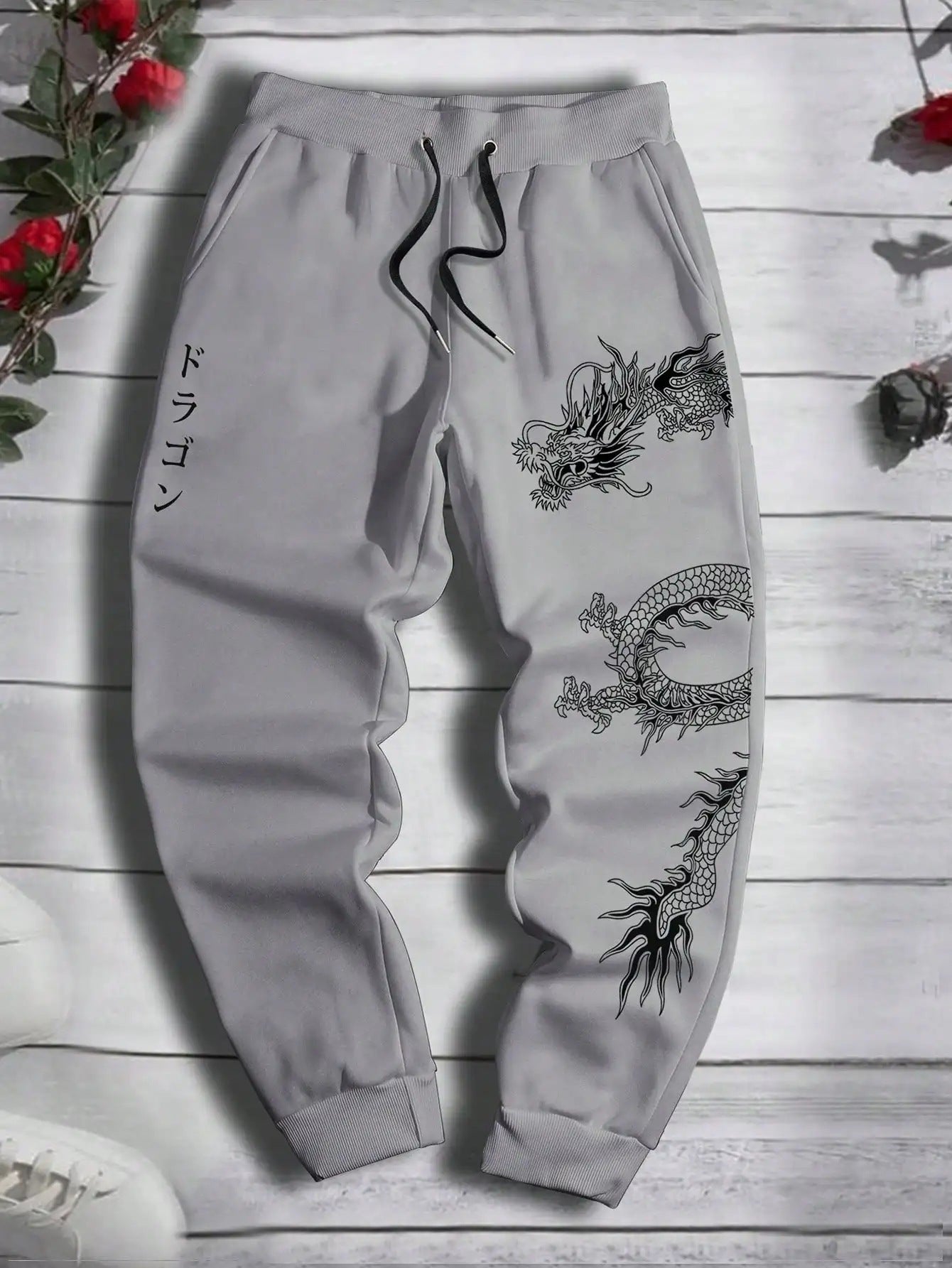 Men's Printed Loose Lace-up Sweatpants