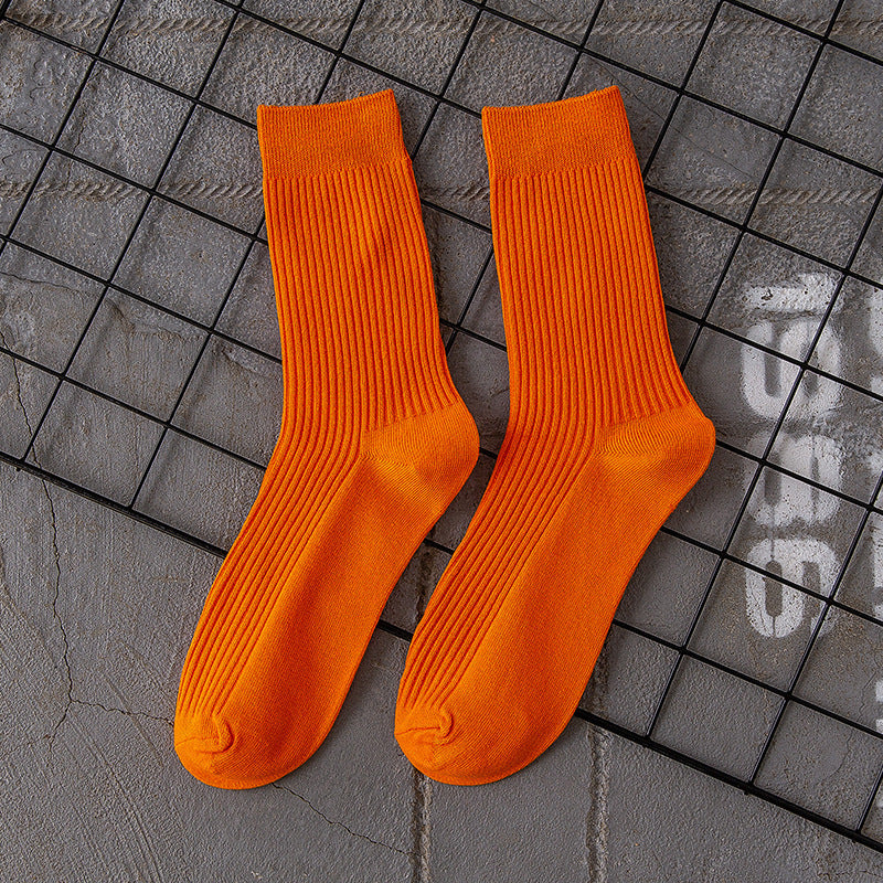 Men's Solid Color Sport Mid-calf Length Cotton Socks