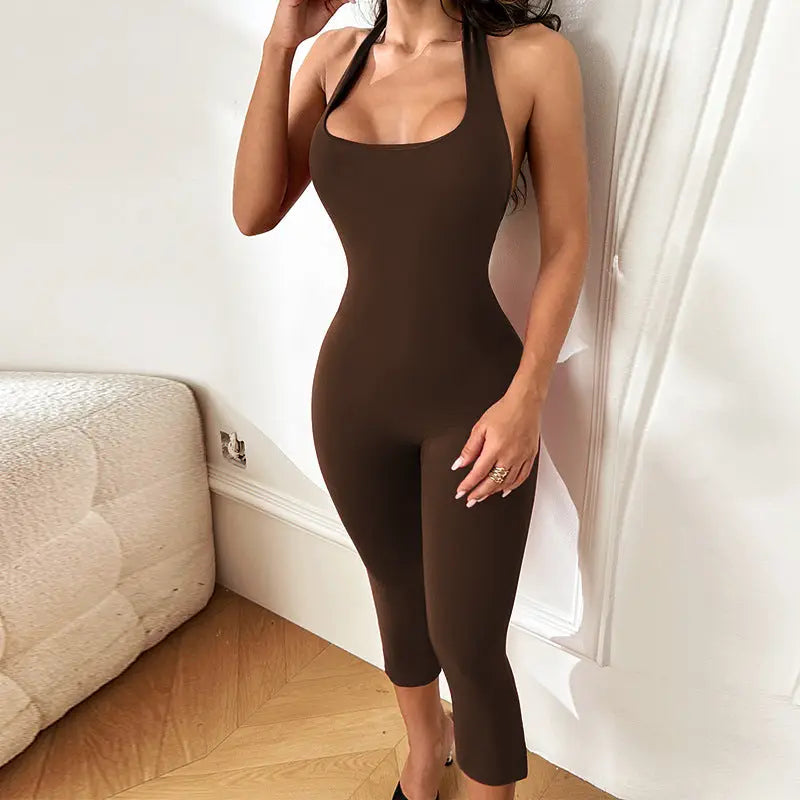 Solid-color Slimming One-piece Jumpsuit For Women by GJG Denim