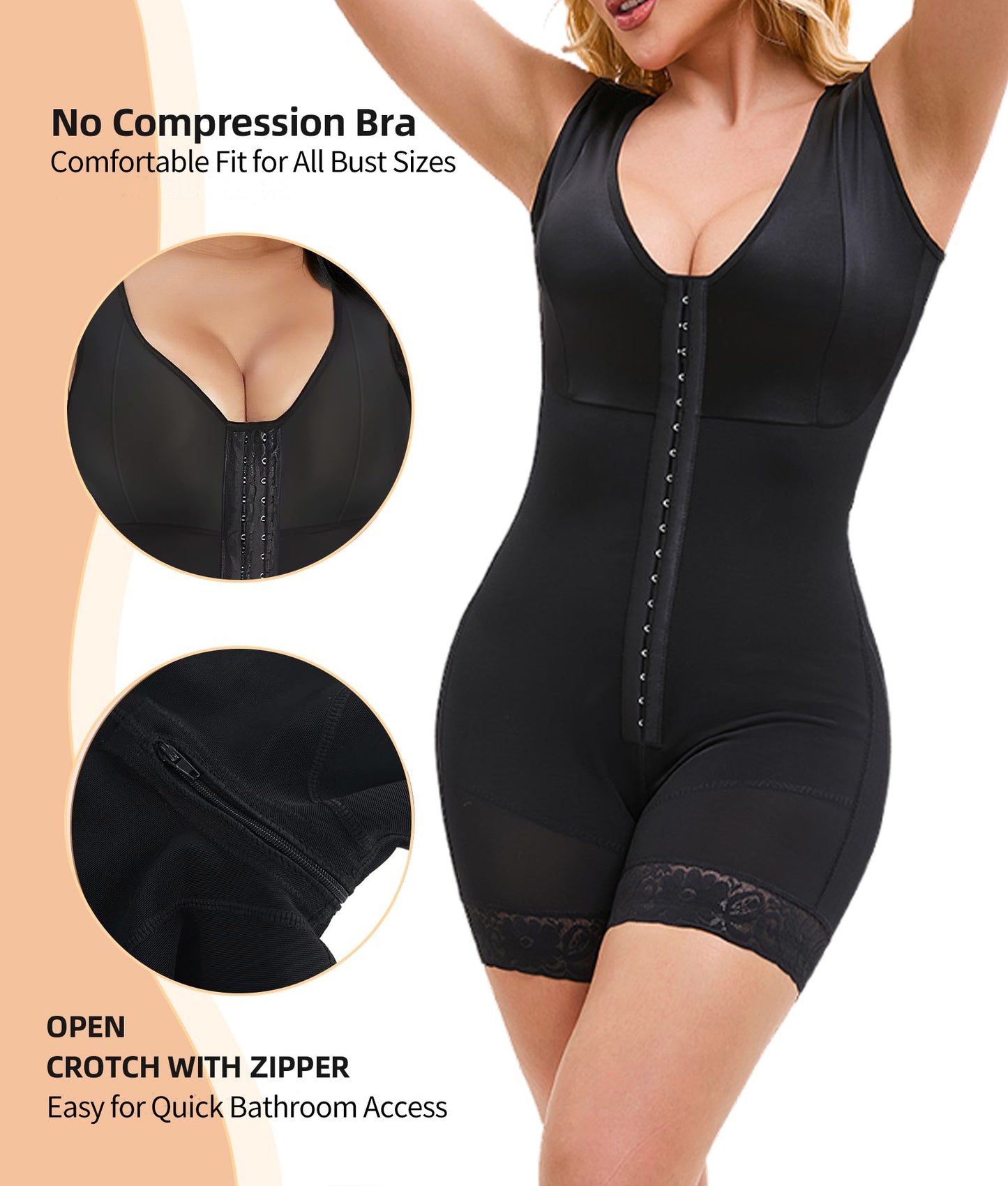 Shapewear For Women Tummy Control Post Surgery Full Body Shaper Butt Lifter With Zipper Elegant