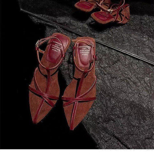 Gold Wedge Women's Summer Thin Strap Profiled Heel High Heels by GJG Denim