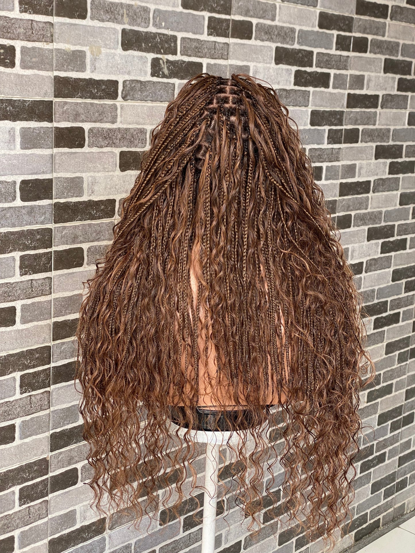 Bohemian knotless custom color (100% humanhair curls) Tara