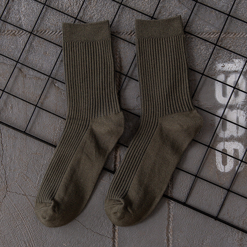 Men's Solid Color Sport Mid-calf Length Cotton Socks