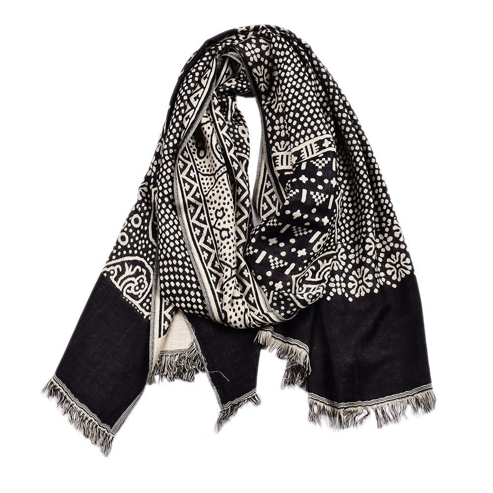 Men's Cotton And Linen Short Scarf