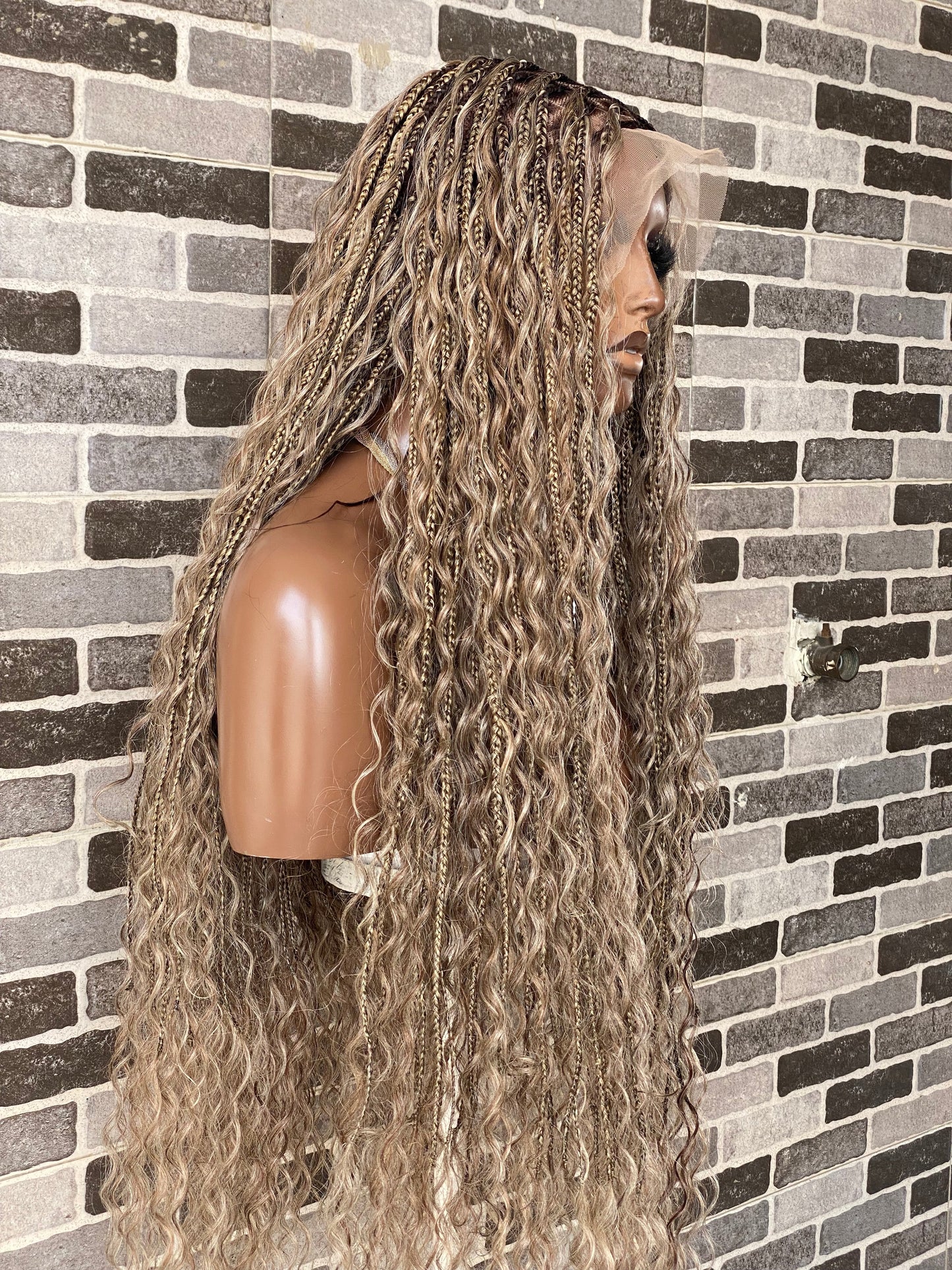 Bohemian Knotles custom color Full lace wig (Mix color )