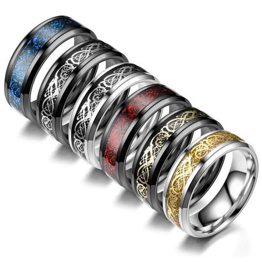 Men's Dragon Pattern Stainless Steel Rings