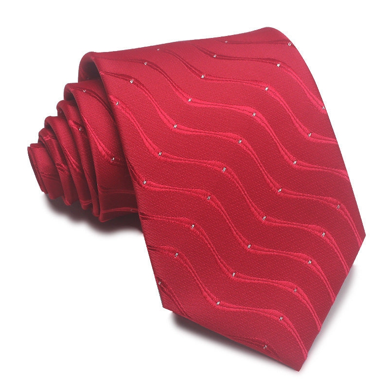 Men's 8CM Polyester Jacquard Striped Ties