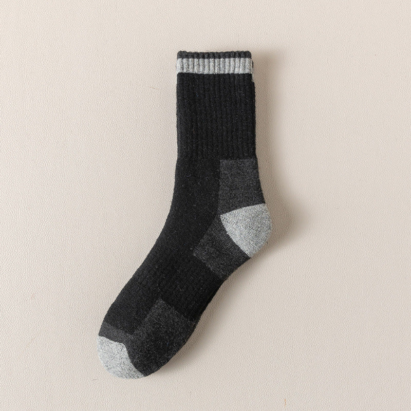 Men's Wool Fleece Lined Padded Warm Terry-loop Socks