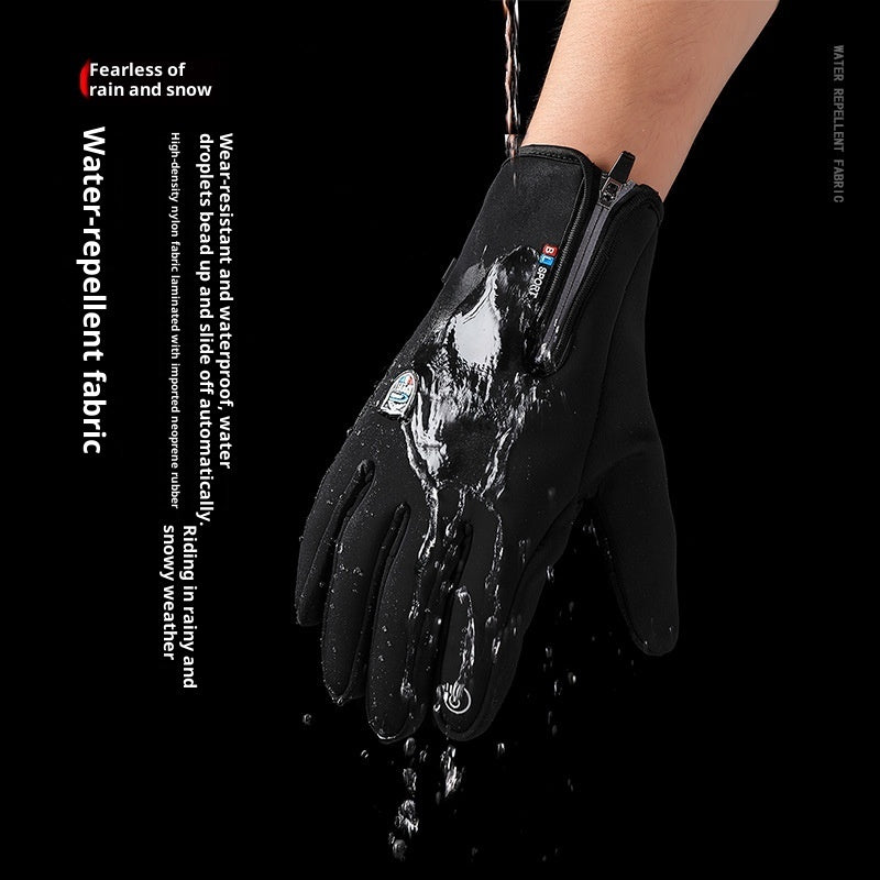USB Heating Men's Winter Windproof Waterproof Cycling Gloves