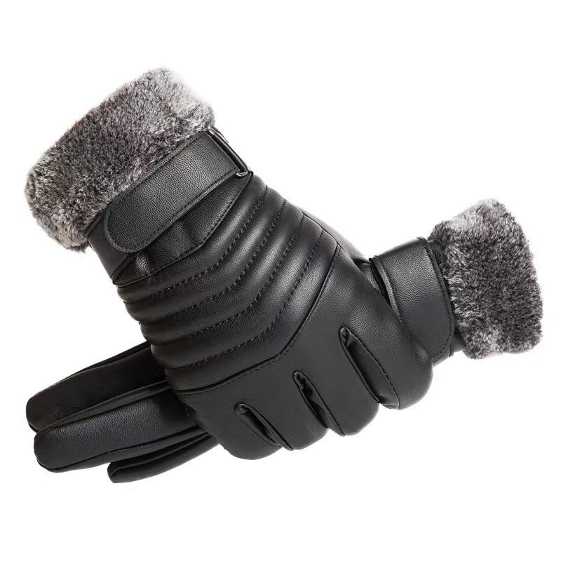 Men's Fleece-lined Thick Windproof Gloves