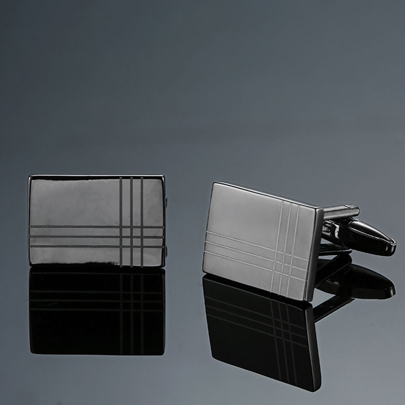 Copper Black Golden And Silver Laser Metal Cufflinks For Men