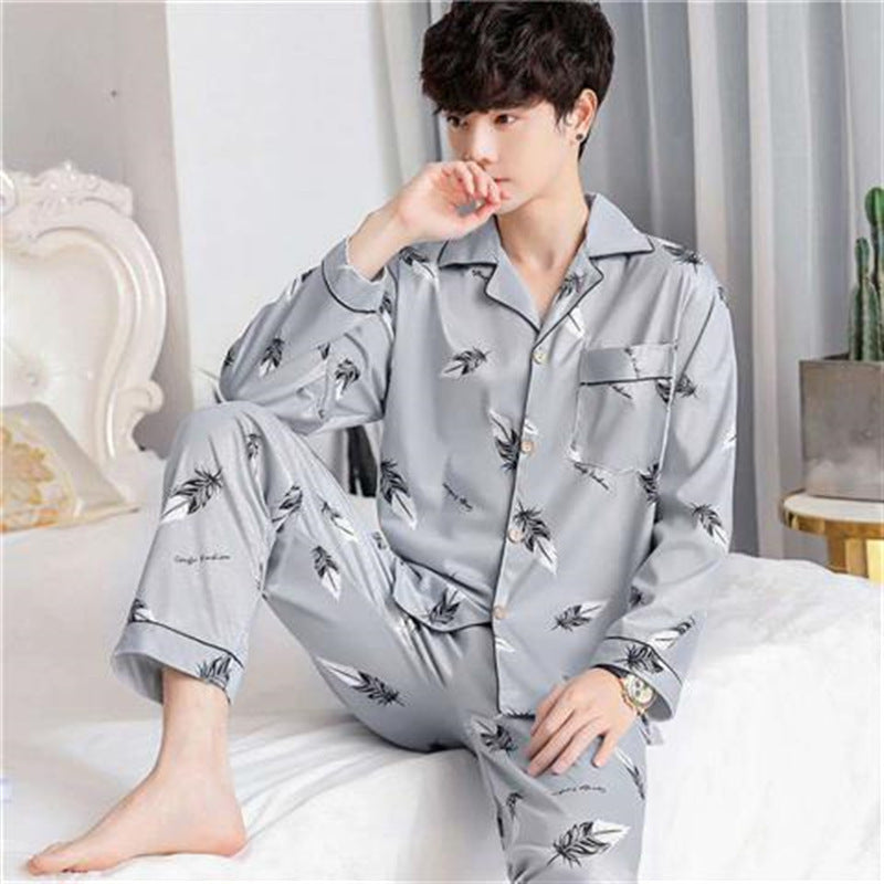 Men's Cotton Long-sleeved Pajamas