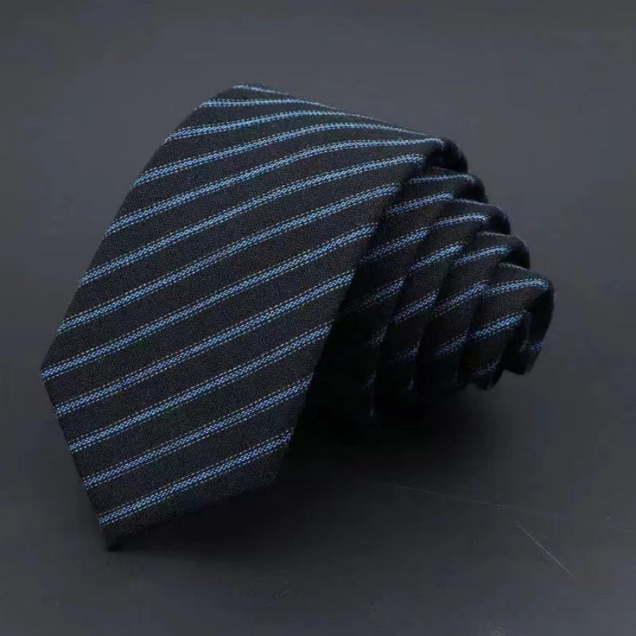 Men's Thickened Sanded Fabric Striped Solid Color Cotton Tie