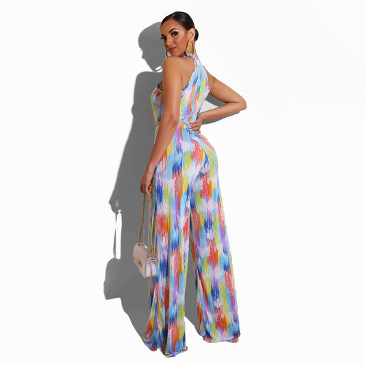 Printed Casual Striped Women's Jumpsuit