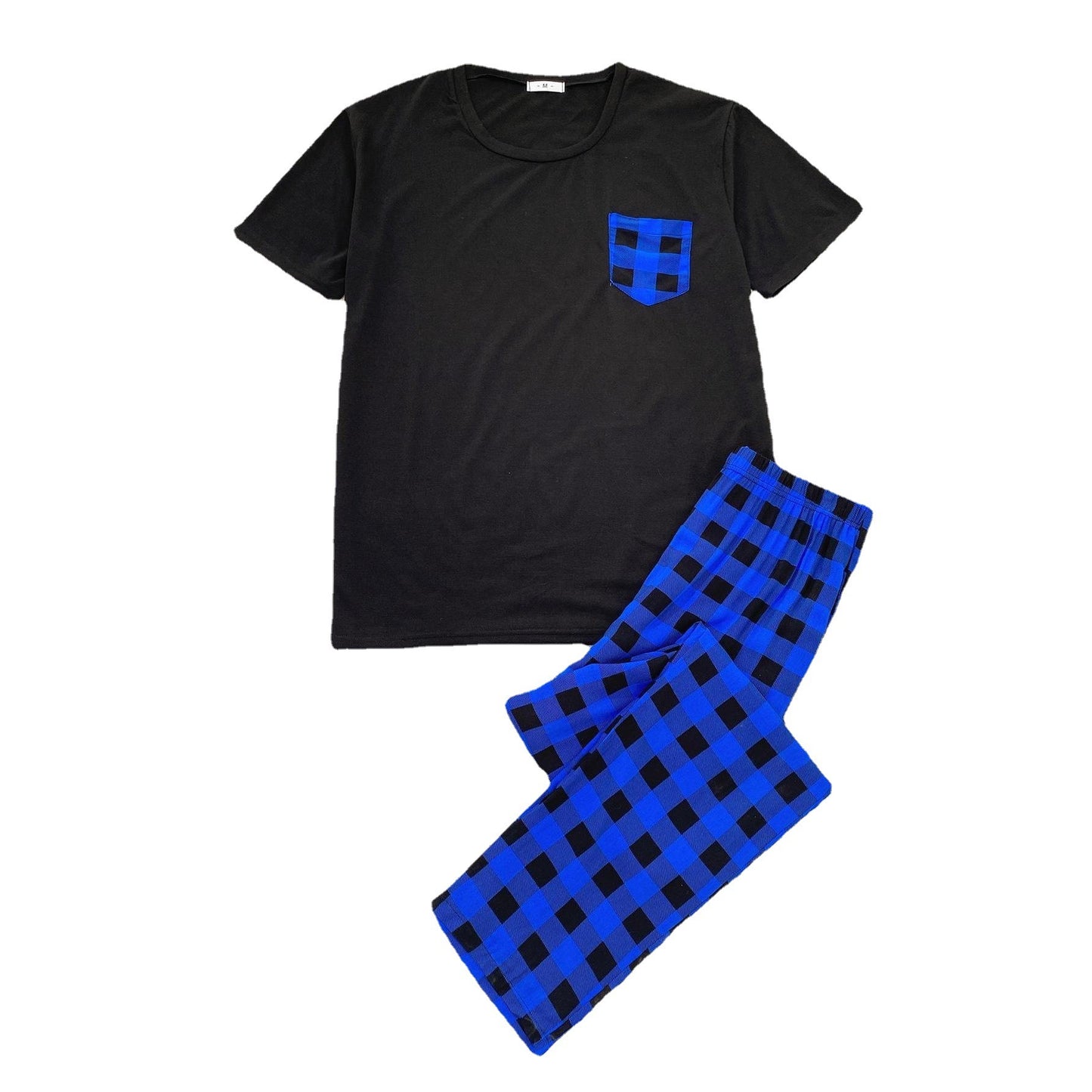 Men's Short-sleeved Long Pants Pajamas