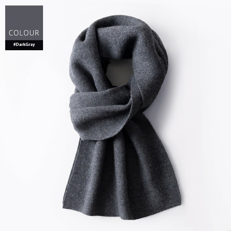 Men's Wool Winter Plaid Double-sided Scarf