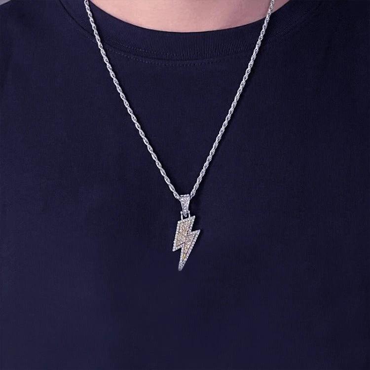 Men's Full-Diamond Like Pendant Necklace by GJG Denim