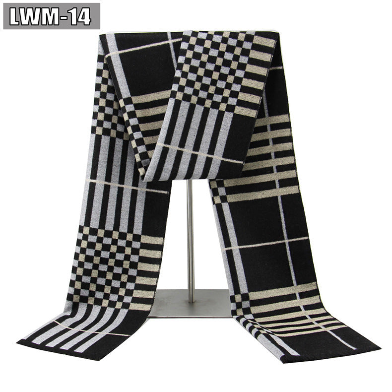 Men's Cashmere Autumn And Winter Business Plaid Scarf