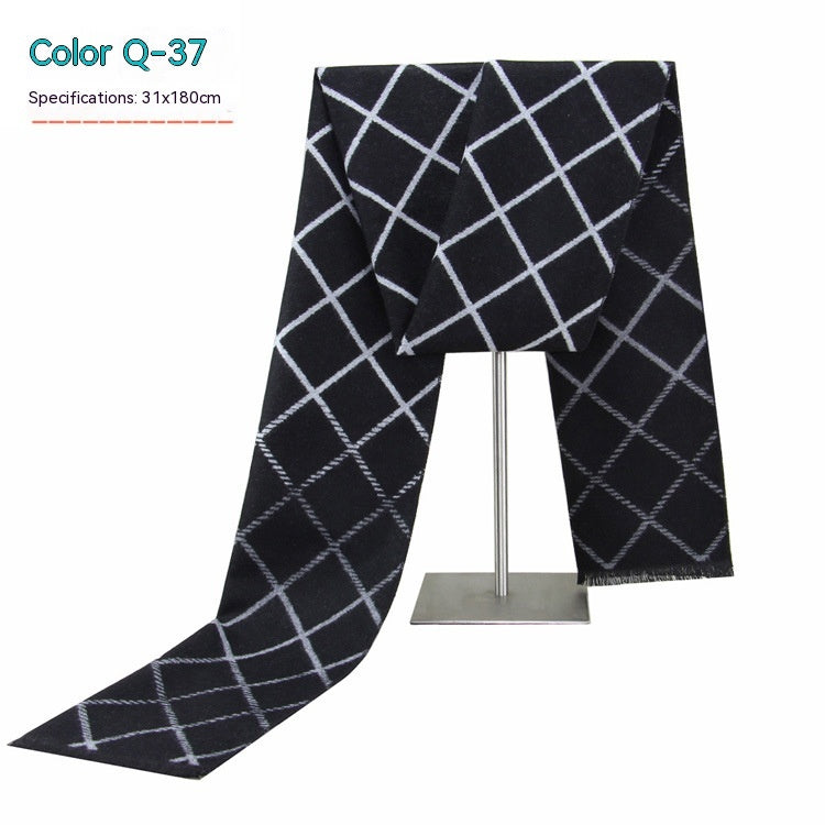 Men's Striped Winter Warm Artificial Cashmere Scarf For Men