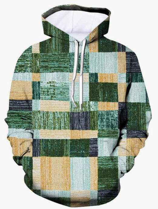 Men's Stitching Pattern 3D Digital Printing Hoodie