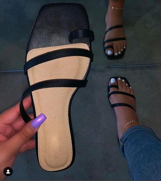 Women's flat slippers by GJG Denim