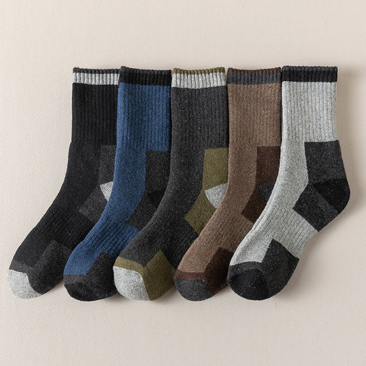 Men's Wool Fleece Lined Padded Warm Terry-loop Socks