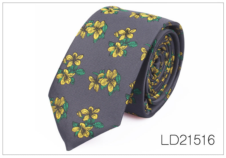 Men's Casual Fashion 6cm Flower Graffiti Tie
