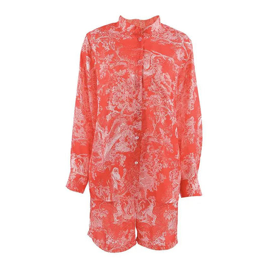 Loose-fitting Long-sleeve Shorts Womens Set by GJG Denim