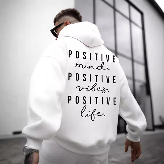 Men's Letter Print Hooded Sweater