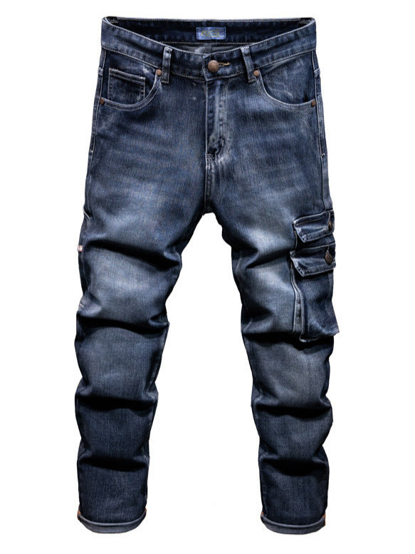 Men's Nostalgic Retro Multi-pocket Jeans
