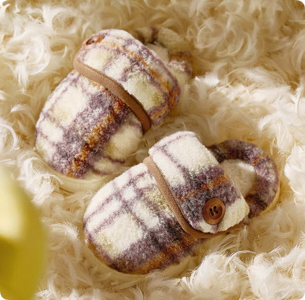 Indoor Home Silent Thick Warm Fur Shoes For Children