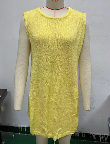 Summer Loose-fitting Casual Round-neck Vest Shorts Knitting Suit Women