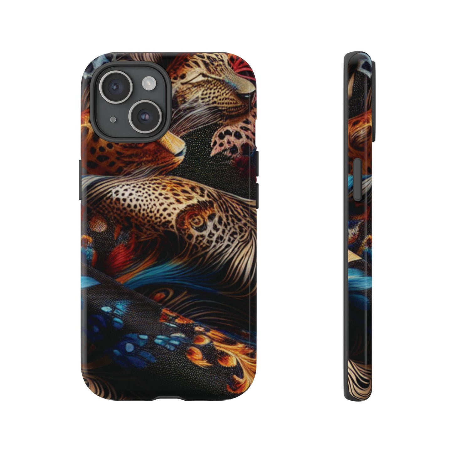 Stylish Tough Phone Case with Elegant Black and Gold Design