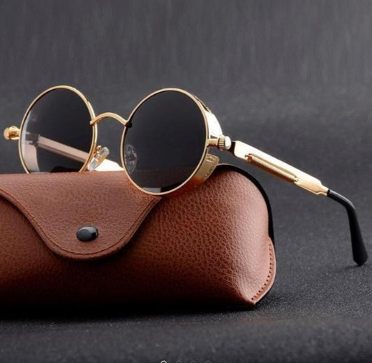 UV Protection Round Frame Metal Sunglasses For Men
