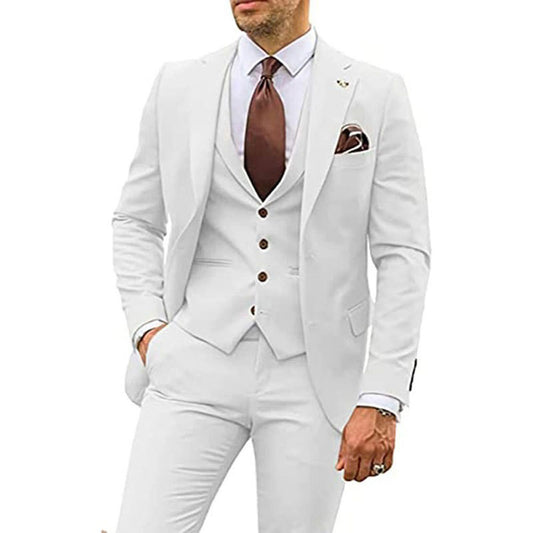 Men's Three-piece Slim-fit Dovetail Suit