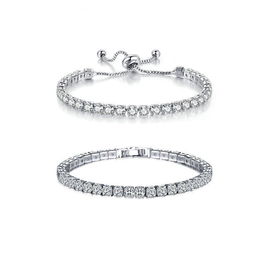 Simple Stainless Steel Material Square Zircon Crystal Bracelet