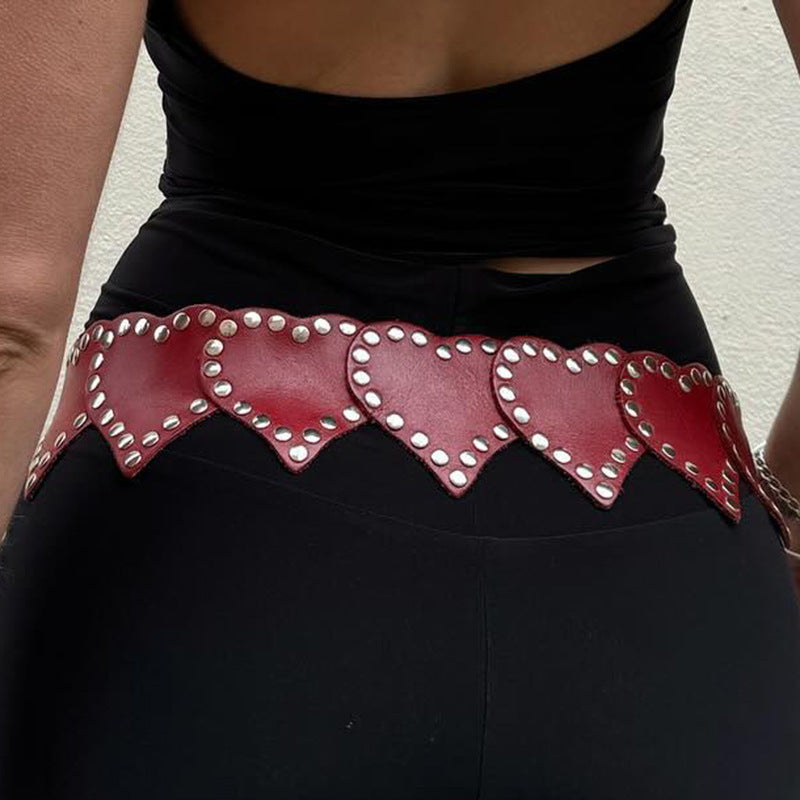 Retro Fashion Elastic Waist Tight Decoration