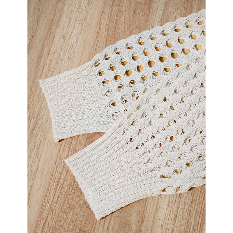 Women's Plus Size Cardigan Lightweight Hollow Out V-Neck Button Down Long Sleeve Knit Coat, 0XL-4XL