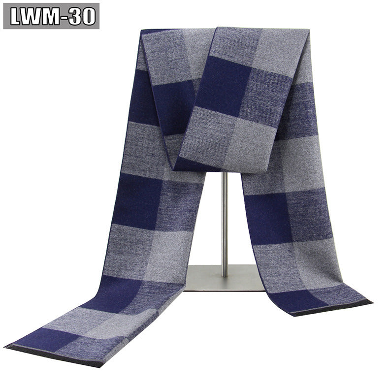 Men's Cashmere Autumn And Winter Business Plaid Scarf