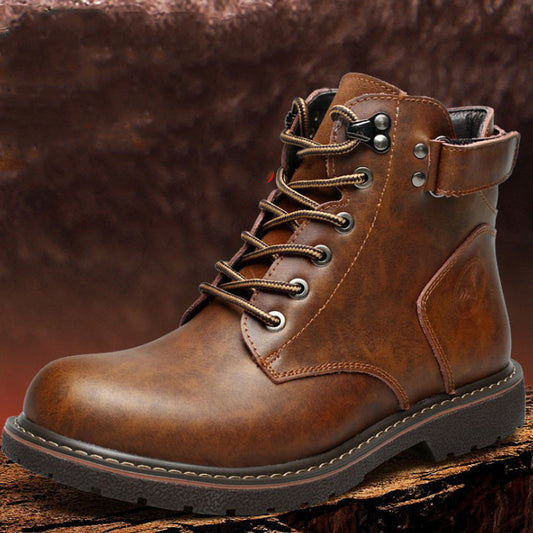 Men's Fleece-lined Martin Boots Casual Mid-top