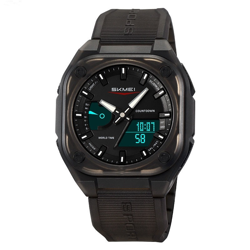 Double Inserts Luminous Waterproof Multifunctional Electronic Watch Outdoor