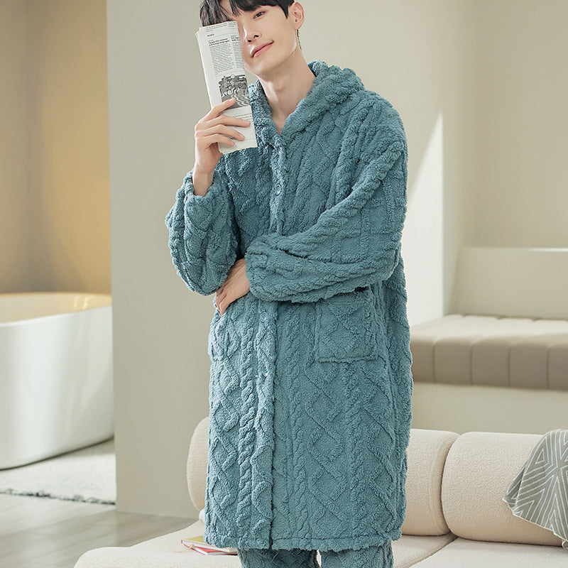 Men's Long Sleeve Cardigan Pajamas