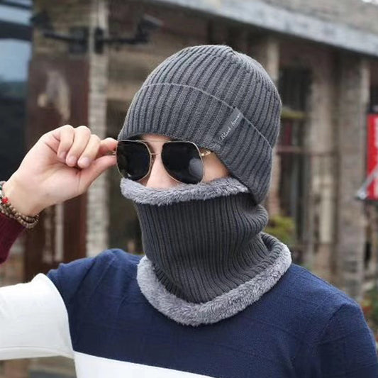 Men's Knitted Beanie and Neck Warmer Set (or Single Beanie)
